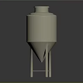 Industrial Conical Storage Tank With Stand Lid And Side Pipe Design