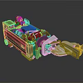 Green And Gray Industrial Mechanical Equipment With Robotic Arm And Tools