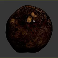 Natural Wooden Stone Material with Red Brown Surface Black Spots and Glossy Rounded Shape