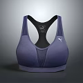 Puma Purple Sports Bra With Mesh Panel And Racerback Athletic Design