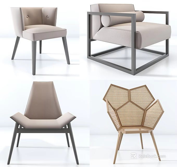 Modern Single Sofa Designs With Minimalist Frame And Comfortable Upholstered Seats 3d model 