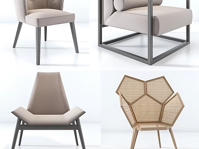 Modern Single Sofa Designs With Minimalist Frame And Comfortable Upholstered Seats 3d model