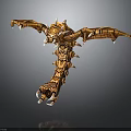 Golden Dragon Mythical Creature Fantasy Character 3D Model With Wings Claws And Spikes