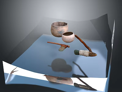 prehistoric tool prehistoric weapon ancient weapon stone axe stone age primitive tool primitive weapon bow and arrow 3d model