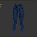 High Waisted Dark Slim Fit Pants With Zipper Detail And Panel Design
