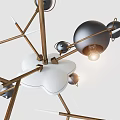 Modern Chandelier With Multiple Spherical Bulbs And Metal Frame Hanging Light 3d model