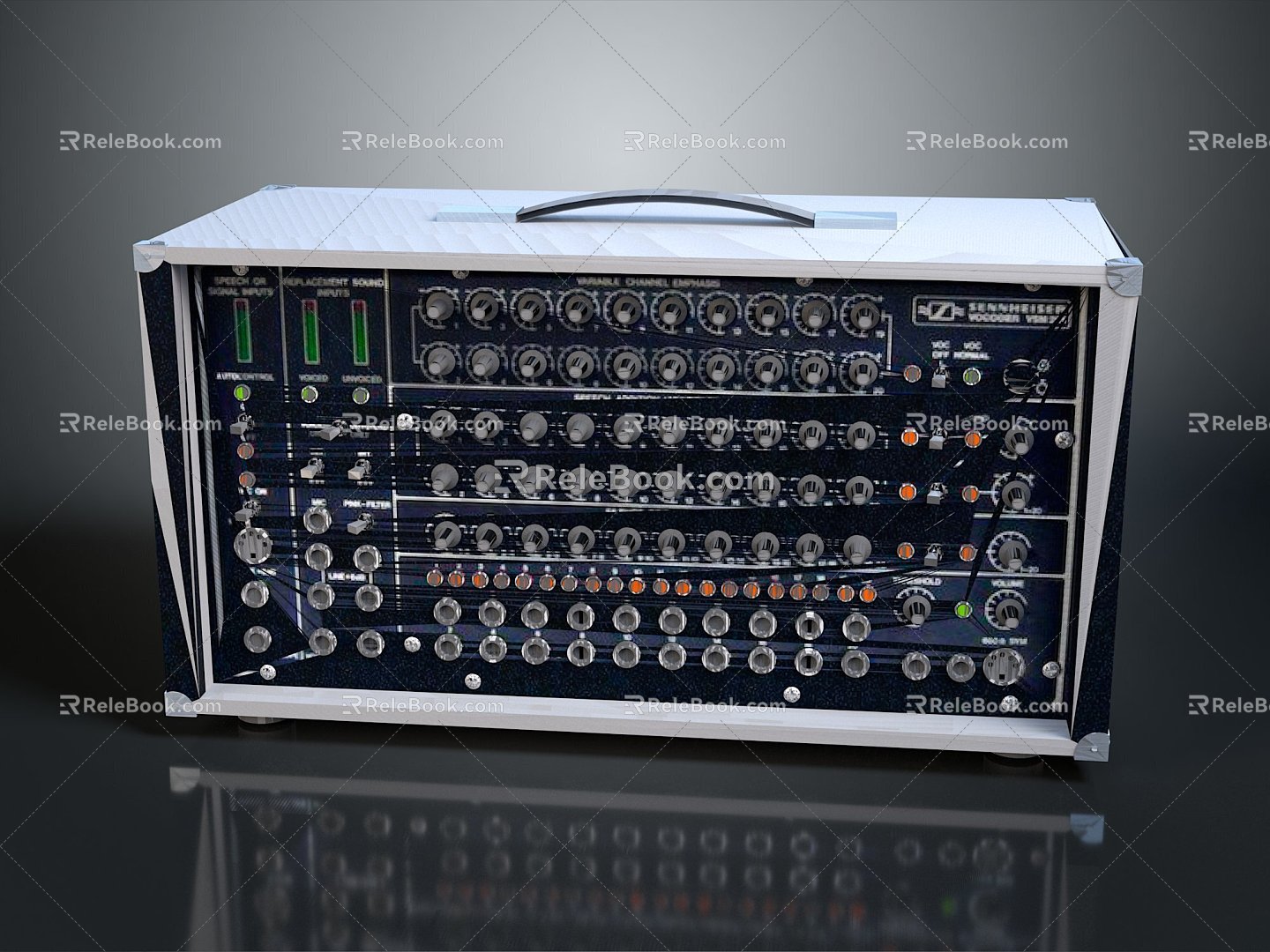 portable synthesizer synthesizer mixer reverberator tuner mixer mixing equipment 3d model