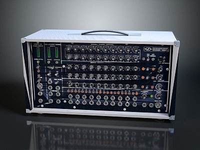 portable synthesizer mixer reverberator tuner mixer mixing equipment 3d model