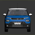 Blue Compact SUV Exterior Design With White Roof And Black Wheels