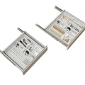 Kitchen Cutlery Set With Double Metal Drawer Trays And Divided Compartments