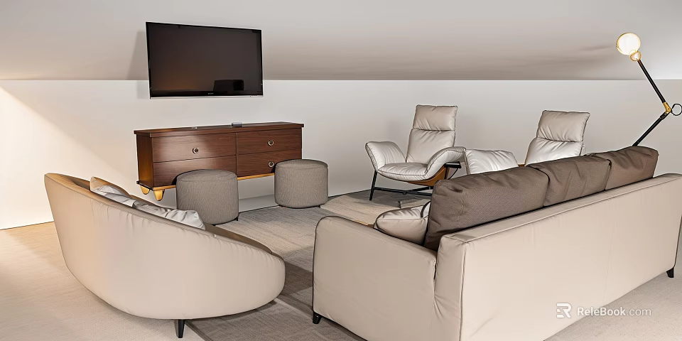 Inflatable Sofa And Chair Design For Modern Living Room Interior Decor 3d model 