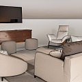 Modern Living Room Sofa Coffee Table TV Cabinet 3d model