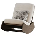 Modern Leisure Chair With Wooden Frame Fabric Cushion And Decorative Pillow