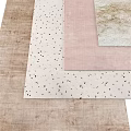Square Rugs With Various Beige Pink Textured And Speckled Designs