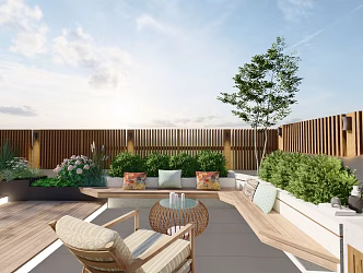 Roof Garden Modern Garden 3d model
