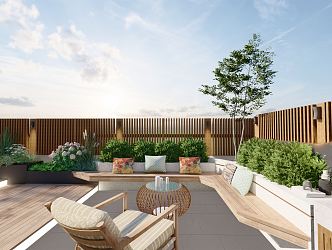 Roof Garden Modern Garden 3d model