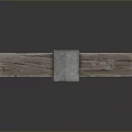 Medieval Wooden Door With Double Arched Blue Glass Metal Accents Star Top And Stone Base