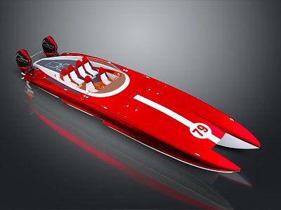 Modern Speedboat Yacht Cruise by Speedboat 3d model