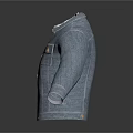 Casual Blue Denim Jacket With Black And White Checkered Shirt Long Sleeve