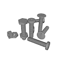 Hardware Tools Various Metal Bolts and Nuts for Fastening Tasks