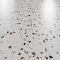Black Marble Component with Sphere Base against Dark Columns and Circular Material Samples