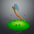 Tomahawk Axe Wooden Axe Handle Axe Mountain Axe Chopping Wood Axe Chopping Wood Axe Magic Axe 3d model