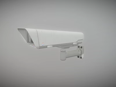 White Wall Mounted Projection Monitoring Camera With Protective Housing For Security Surveillance 3d model