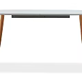 Modern Dining Tables With Modern Design Metal Wooden Legs And White Gray Tops