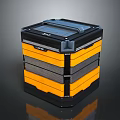 Industrial Stackable Multi Layer Metal Equipment Storage Case With Black Yellow Grid Design