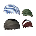 Stylish Outdoor Canopies Featuring Blue White Green Dark Gray And Brown Striped Styles