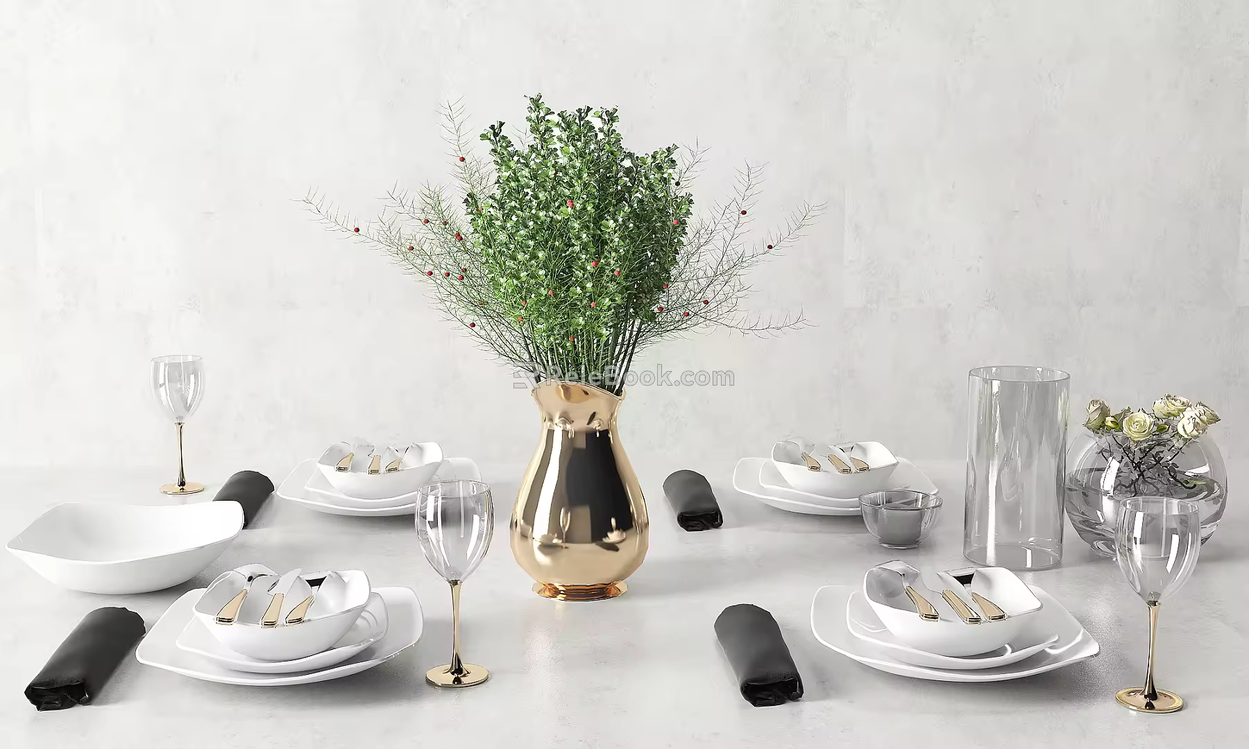 Light Luxury Tableware Wine Glass Combination 3d model