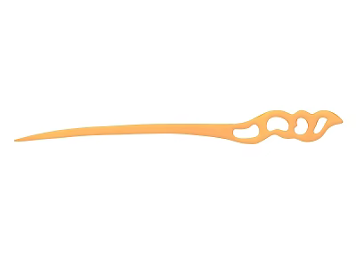 Stylish Orange Hairpin Jewelry Accessory With Curved Shape And Hollow Out Details 3d model