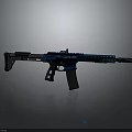 Modern Tactical Rifle With Blue And Black Finish Ergonomic Grip And Picatinny Rail