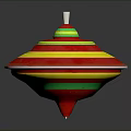 Colorful Layered Spinning Top With Red Yellow Green Stripes For Daily Use