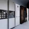 Various Modern Refrigerator Models In Different Colors And Styles For Kitchen Use 3d model