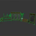 Traditional Architecture Interior Design With Wooden Screen Chest Chair And Green Plants