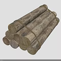 Rustic Wooden Logs Stacked Tied With Rope Natural Raw Wood Texture