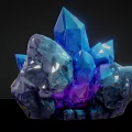 Beautiful Rockery Stone Adorned With Vibrant Blue And Purple Crystal Clusters