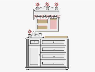 Children's Decorative Cabinet 3d model