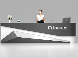 Modern reception bar 3d model