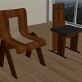Modern Wooden Leisure Chair Mesh Back Black Seat By Window City Greenery View