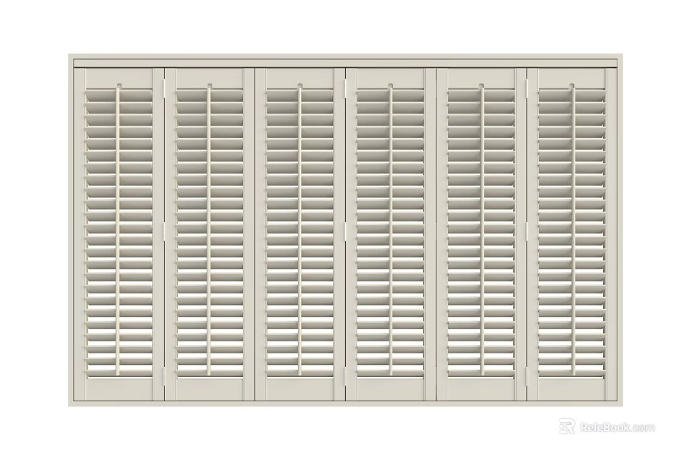 White Window Blinds With Adjustable Slats For Interior Home Decoration And Light Control 3d model 
