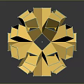 Yellow Geometric Cube 3D Structure Decorative Ornament Set For Modern Home Decor