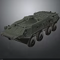 Armored Military Vehicle Featuring Six Wheel Drive Gray Armored Structure And Roof Mounted Equipment