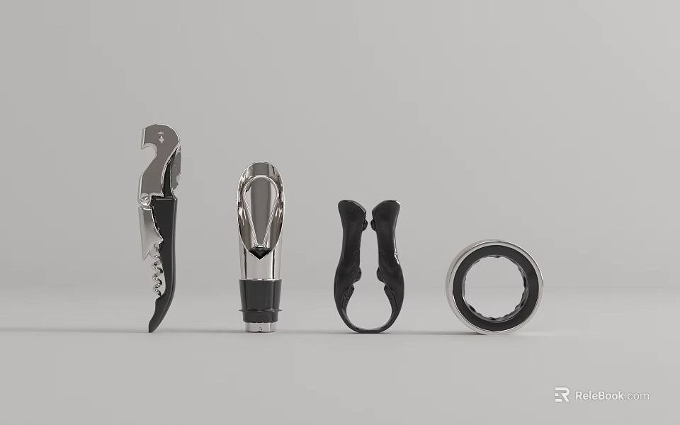 Essential Kitchen Tools Collection Featuring Metal Bottle Openers And Can Openers 3d model 