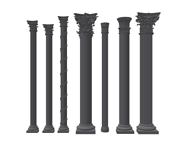 European Roman Column Gypsum Roman Column Roman Column Combination 3d model