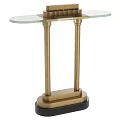 Elegant Golden Metal Table Lamp With Glass Top And Sturdy Base Design