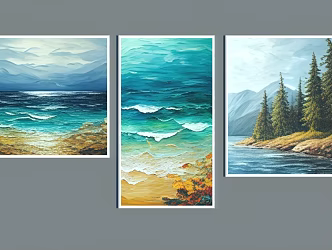 Oil Painting Landscape Oil Painting Scenery Oil Painting Decorative Oil Painting Photo Oil Painting Hanging Painting 3d model