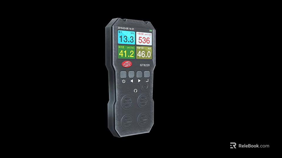 Handheld Medical Device With Digital Display Showing Multiple Health Data Readings 3d model