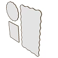 Modern Decorative Mirrors With Scalloped Round And Rectangular Gold Frames Design